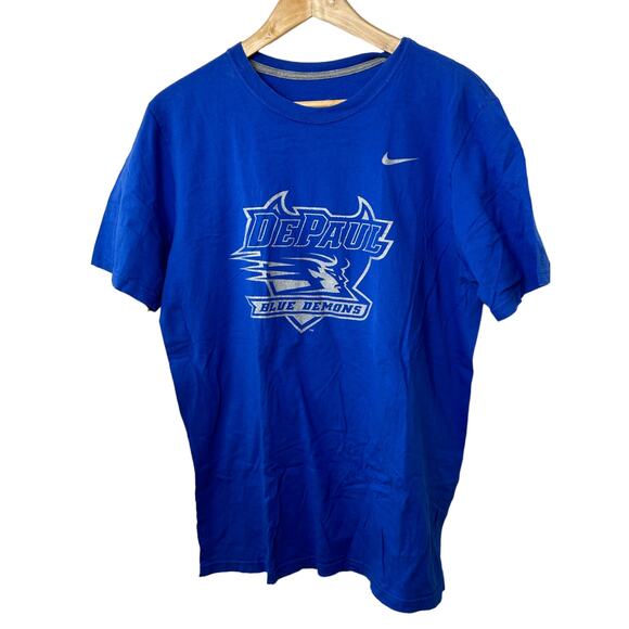 Nike DePaul University Blue Demons Crewneck T-Shirt Men's Size Large - Picture 1 of 4